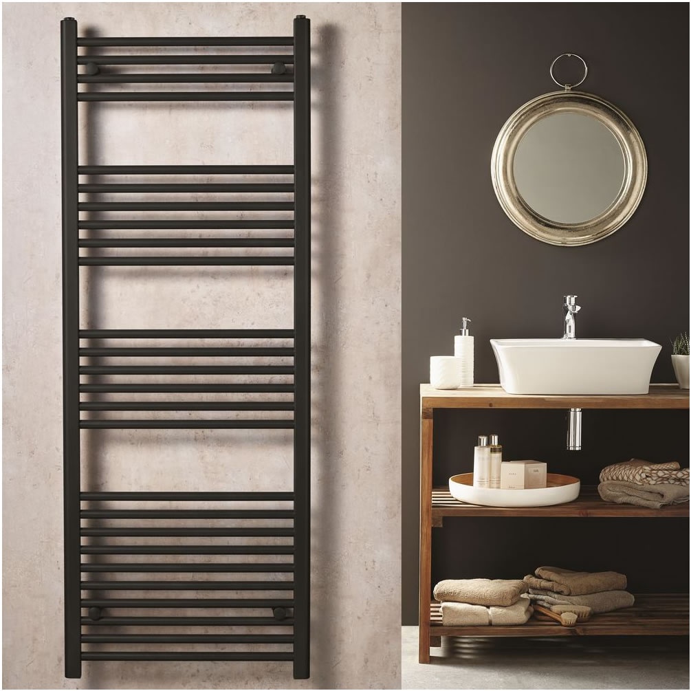 Lifestyle image of Velaro Elite Matt Black 1600 x 500mm Towel Radiator